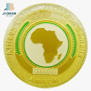 Free Sample Gold Plated Embossed Enamel Africa Metal Collar Pin Button